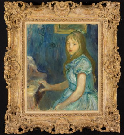 露西-莱昂在钢琴旁 作者 贝特·莫里索（Berthe Morisot）