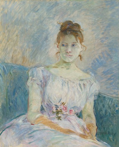 保拉-戈比拉尔穿着她的舞会礼服，1887年。 作者 贝特·莫里索（Berthe Morisot）