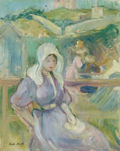 在波特里厄的海滩上，1894年。 作者 贝特·莫里索（Berthe Morisot）