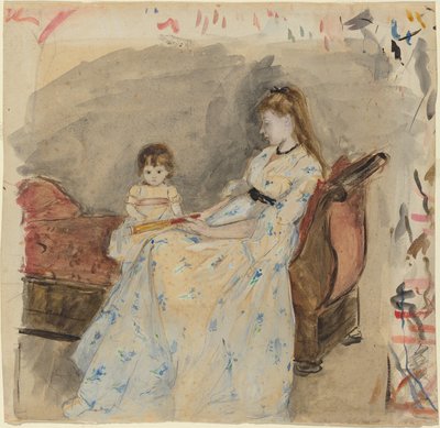 艺术家的妹妹艾德玛和她的女儿珍妮，1872年。 作者 贝特·莫里索（Berthe Morisot）