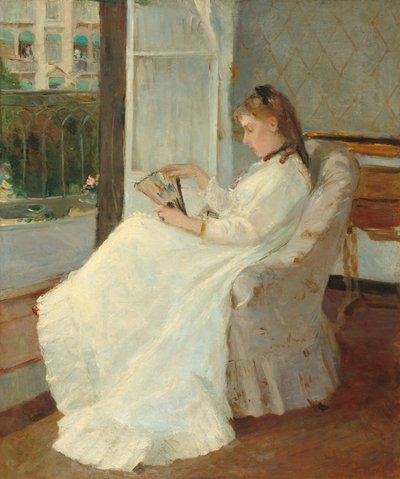 艺术家的妹妹在窗前，1869年。 作者 贝特·莫里索（Berthe Morisot）