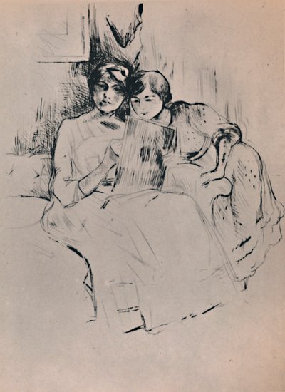 绘画课，c.1888-1890,1946年。 作者 贝特·莫里索（Berthe Morisot）