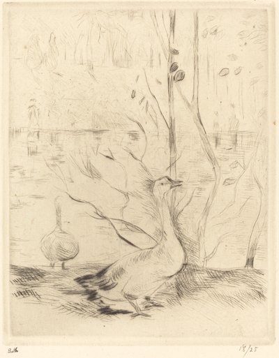 在布洛涅森林散步，1888年至1890年。 作者 贝特·莫里索（Berthe Morisot）