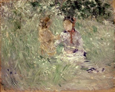 布吉瓦尔草地上的妇孺 作者 贝特·莫里索（Berthe Morisot）