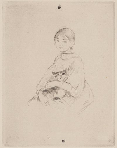 猫的年轻女孩（朱莉·马奈） 作者 贝特·莫里索（Berthe Morisot）