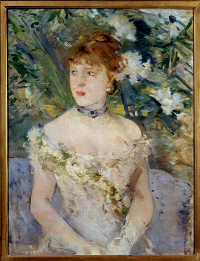 Berthe Morisot在球厕所绘画中的年轻女子 作者 贝特·莫里索（Berthe Morisot）