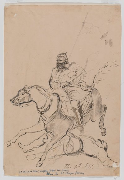 第四非正规骑兵队，c.1845（水彩画） 作者 白求恩唐纳德·格兰特