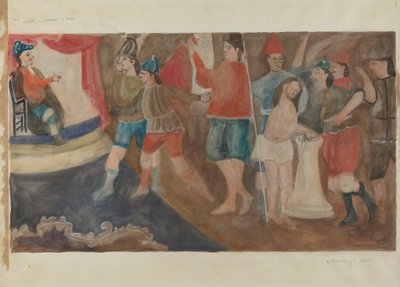 十字架第一站：耶稣被判处死刑，约1936年。 作者 比拉·布拉德利