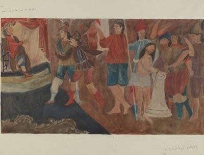 十字架第一站：耶稣被判处死刑，约1936年。 作者 比拉·布拉德利