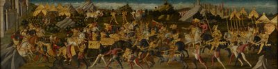 Scipio Africanus击败Hannibal，c.1470（安装在面板上的织物上的蛋彩画）（另见488155） 作者 Biagio di Antonio