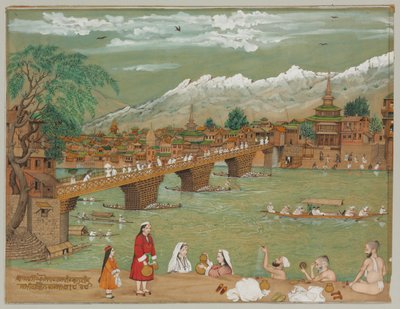 斯利那加（Srinagar）风景，1872年 作者 碧山辛格