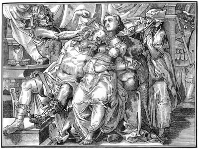 Samson and Delilah，1574年，1849年。 作者 比森和科塔德