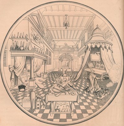 炼金术士，16世纪，1849年。 作者 比森和科塔德