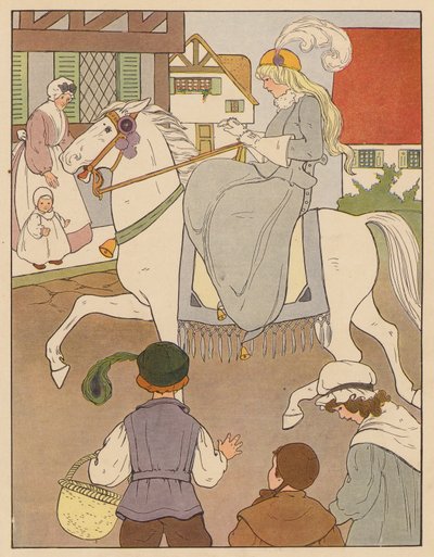 童谣骑着公鸡马去班伯里十字路口（彩色石版画） 作者 布兰奇·费希尔·赖特