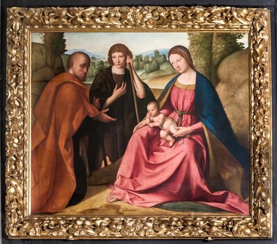 牧羊人崇拜圣母与圣婴耶稣和两个牧羊人") 作者 Boccaccio Boccaccino
