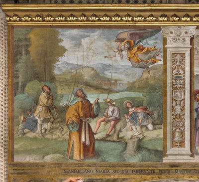 中央过道，北侧第一跨度，对吉奥奇诺的公告，Boccaccio Boccaccino 1514-15 作者 Boccaccio Boccaccino