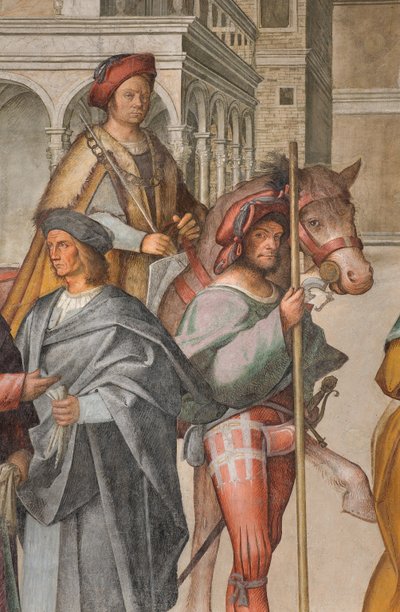 中央大殿，北侧第一跨度，圣约阿希姆和圣安娜在Aurea门的会面，Boccaccio Boccaccino 1514-15，细节 作者 Boccaccio Boccaccino