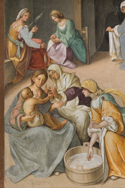 中央大殿，北侧第二跨度，圣母的诞生，Boccaccio Boccaccino 1514-15，详图 作者 Boccaccio Boccaccino