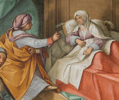 中央大殿，北侧第二跨度，圣母的诞生，Boccaccio Boccaccino 1514-15，详图 作者 Boccaccio Boccaccino