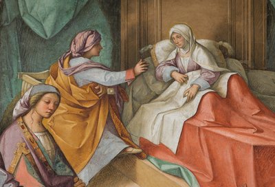 中央大殿，北侧第二跨度，圣母的诞生，Boccaccio Boccaccino 1514-15，详图 作者 Boccaccio Boccaccino