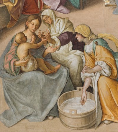中央大殿，北侧第二跨度，圣母的诞生，Boccaccio Boccaccino 1514-15，详图 作者 Boccaccio Boccaccino