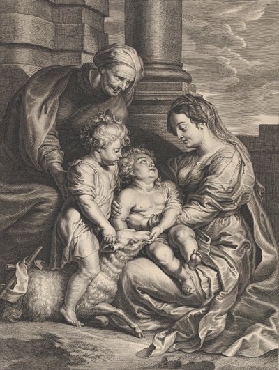 圣母和基督儿童与圣安妮和施洗者圣约翰，约1640-59年。 作者 Boetius Adams Bolswert