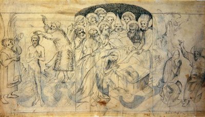 基督和圣母的生活场景》，约1400年（羊皮纸上的笔墨）。 作者 波希米亚派