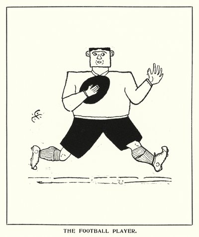 Oxford Quips: The Football Player (litho) 作者 伯恩·林奇（Bohun Lynch）