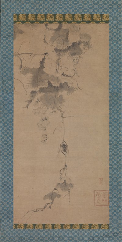 蝉在葡萄藤上，14世纪末。 作者 博库林关