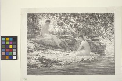 湖上仕女（纸上水墨） 作者 博尔顿·科特·布朗