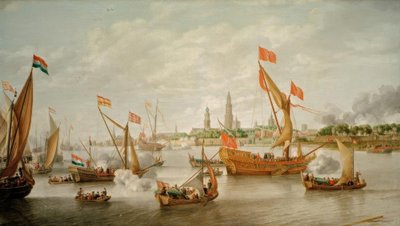 在安特卫普前的谢尔德纪念节 作者 Bonaventura Peeters