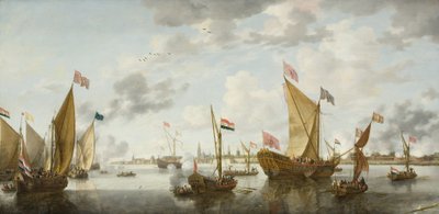 在安特卫普对岸的Schelde上运送 作者 Bonaventura Peeters
