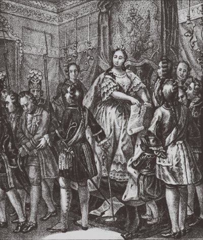 Anna Ioannovna违反条件，1730年 作者 鲍里斯·阿尔捷米耶维奇·乔里科夫