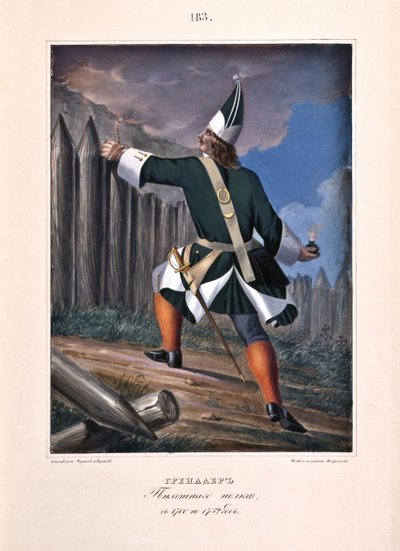 1841年1700年至1732年的步兵团的掷弹兵 作者 鲍里斯·阿尔捷米耶维奇·乔里科夫