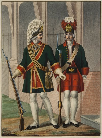 1840年代初期1732-1738年的Preobrazhensky军的掷弹兵 作者 鲍里斯·阿尔捷米耶维奇·乔里科夫