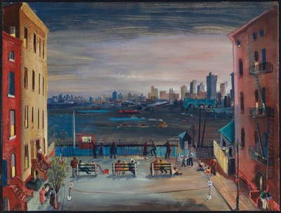 布鲁克林高地，约1935年（带纸和水粉颜料） 作者 鲍里斯·德米特里耶维奇·格里戈里耶夫