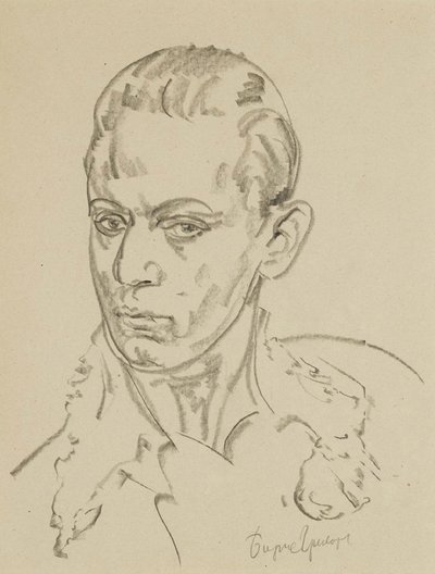 芭蕾舞蹈家和编舞家谢尔盖·利法（Sergey Lifar）的肖像1905-1986 作者 鲍里斯·德米特里耶维奇·格里戈里耶夫