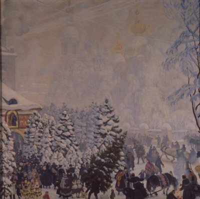 1918年圣诞节市场 作者 鲍里斯·米哈伊洛维奇·库斯托季耶夫