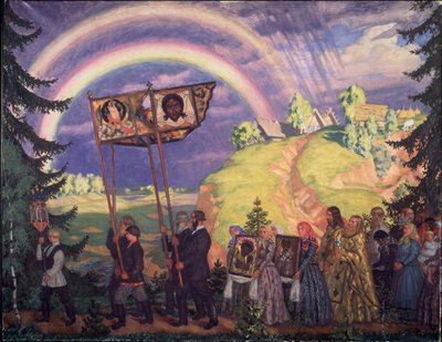 复活节游行，1915年 作者 鲍里斯·米哈伊洛维奇·库斯托季耶夫