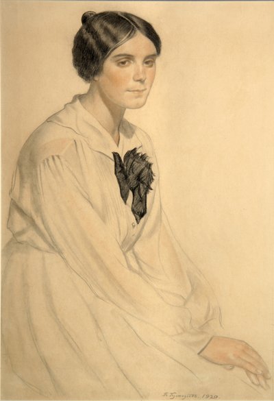 Ksenia Nikolayevna Semenova Skalova的肖像，1920年 作者 鲍里斯·米哈伊洛维奇·库斯托季耶夫