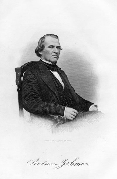 1862-1867年，美国第16届总统安德鲁·约翰逊（Andrew Johnson）。 作者 布雷迪