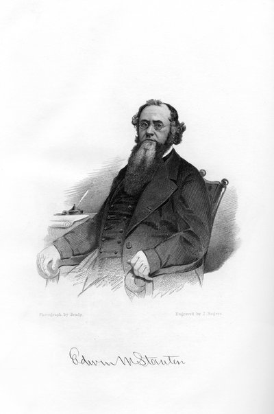 埃德温·麦克马斯特·斯坦顿（Edwin McMasters Stanton），美国律师，政治家，1862-1867年 作者 布雷迪