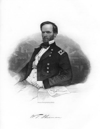 联邦将军威廉·特库姆谢尔曼（William Tecumseh Sherman），1862-1867年。 作者 布雷迪