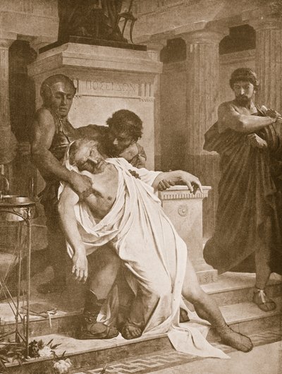 Demosthenes之死，来自&39;哈钦森国家历史&39;的插图，c.1910 作者 布兰莫特