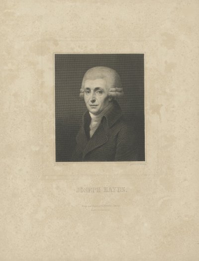 作曲家约瑟夫·海顿（Joseph Haydn）1732-1809年的肖像，c。 1827年。 作者 Breitkopf and Härtel