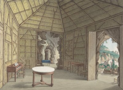 那不勒斯Barbaja别墅的餐厅，1800-1870年。 作者 英国匿名 19 世纪。