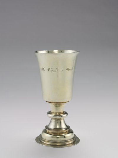 圣餐杯，由DR制造，1671-1672年 作者 英国学校