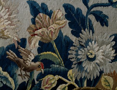 花卉图案，乔治一世风格沙发软垫的细节，约1725年，英国 作者 英国学校
