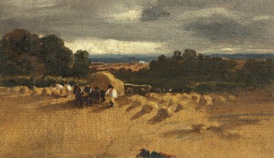 收获场景（纸上油画） 作者 英国学校