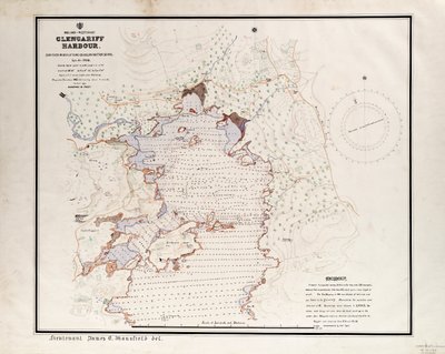 爱尔兰 - 西海岸，格伦加里夫港。1912 年 9 月至 10 月由航海学校资格班勘测。 作者 英国学校